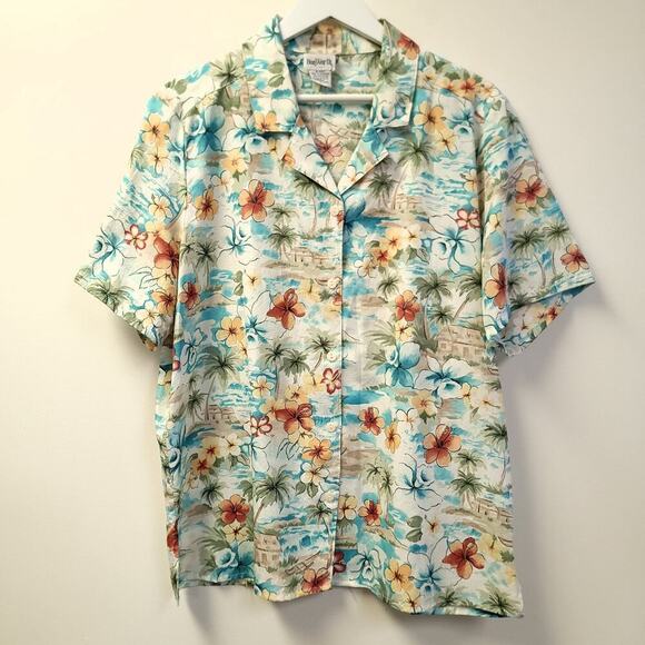 BonWorth Tops - Bonworth Hawaiian Shirt Size M Button Down Short Sleece Light Weight Travel Wear